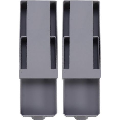 lot de 2 plateaux de rangement créatifs pour tiroirs, avec adhésif et système de rangement caché-20X9X4CM-Black (1/4)