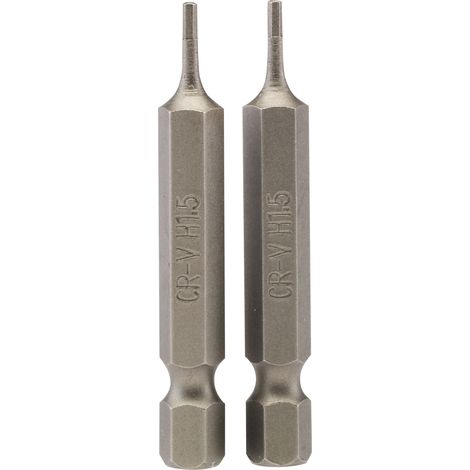 Draper 2-Piece 50mm Long 1.5mm Hexagonal Insert Bits with 1/4" Hex Shank (1/5)