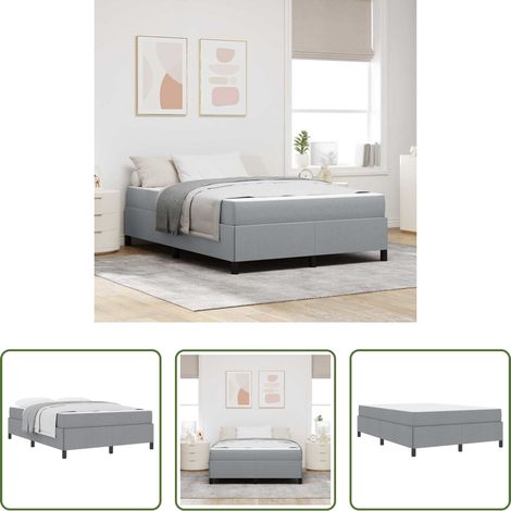Matelas - Lit à ressorts Gris clair 160 x 200 cm tissu (1/5)