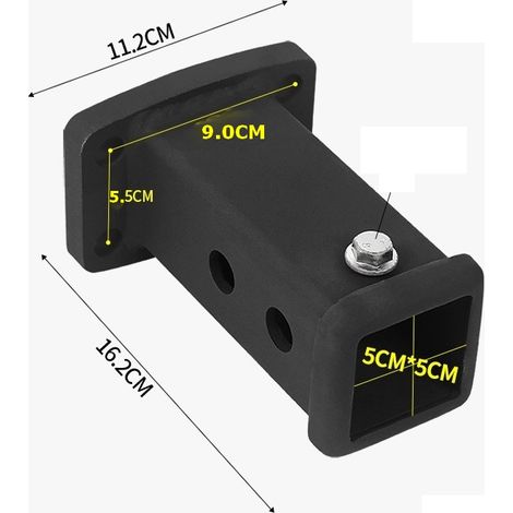 Adaptateur d'Attelage de Remorque Récepteur de Tube carré 2'' 90-55mm