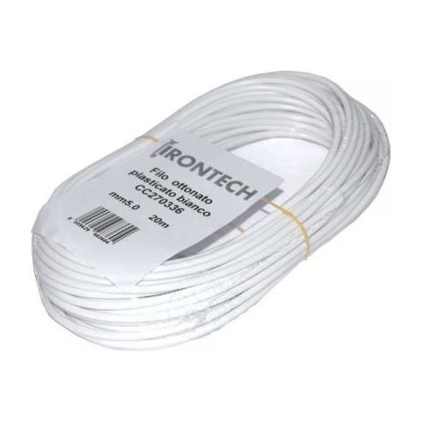 Cavo stendibiancheria in ottone plastificato bianco Ø 5 x 20 mt.