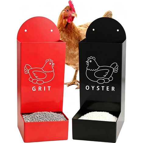 2 Pièces Mangeoire Poule Automatique, Distributeur Nourriture Poule en Métal Mural, Auge pour Volaille, Canards, Oies (1/5)
