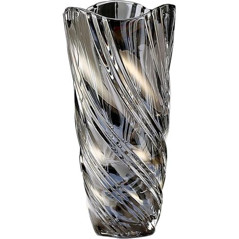 Vase en Verre 24 cm, Style pour Grands Bouquets de Tulipes - Mariage, Décoration (Grey) (1/5)