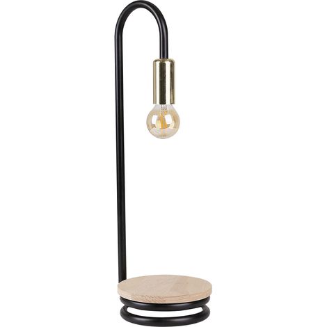 Lampada tavolo Candellux ABI nera/legno E14 43cm 1luce (1/3)