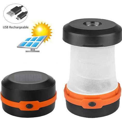 Lampe de camping pliable 2 en 1 avec crochet de suspension, idéale pour le camping, les activités de plein air, la randonnée, la pêche, etc. (1/5)