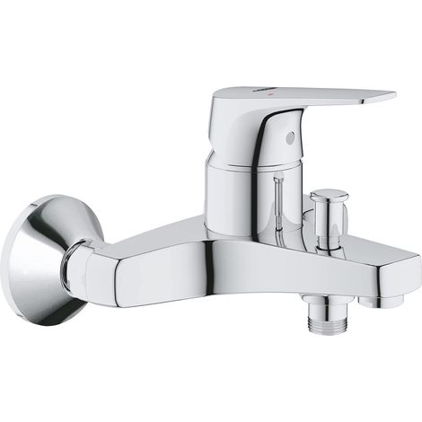 Mitigeur monocommande Bain Douche Start Flow, robinet à montage mural, raccord fileté pour flexible en 1/2", rosaces métal incluses, chromé, 23772000 (1/5)