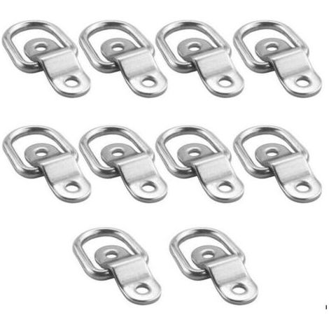 10Pcs D Anneau D'arrimage Anneau d'ancrage de Charge Ancrage de Remorque Anneau D'arrimage Forgé avec 20 Pièces Vis pour Sécuriser la Charge dans Le Camion Remorque (1/4)