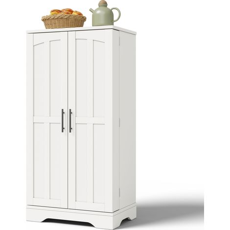 Mobile da cucina 120x60x40 cm, Luce LED Sensore, 2 Ante, Ripiani Regolabili, MDF Bianco, per Cucina e Sala da Pranzo