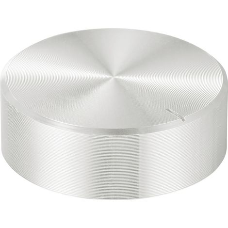 TRU COMPONENTS TC-11696484 Drehknopf mit Knopfmarkierung Silber (Ø x H) 29 mm x 10 mm Aluminium, Pl (1/4)