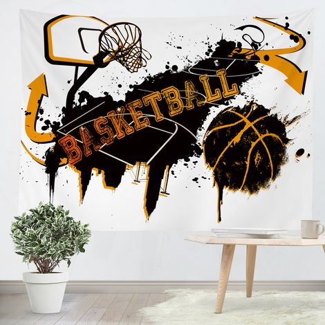 Tenture murale Basket-ball créatif cool 150x200cm DIY Personnalisable (1/4)