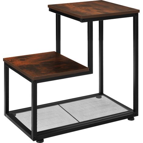Table d'appoint 60,5 x 35,5 cm en panneau de fibres bois foncé