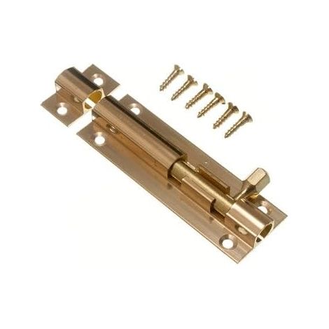 1 loquet de porte en laiton de 7,6 cm avec loquet coulissant (1/2)
