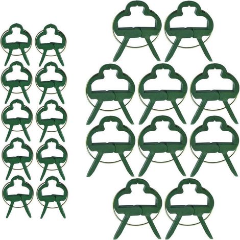 100 clip per piante rampicanti - Legacci per pomodori, piante verdi - Verdi, piccoli (1/4)