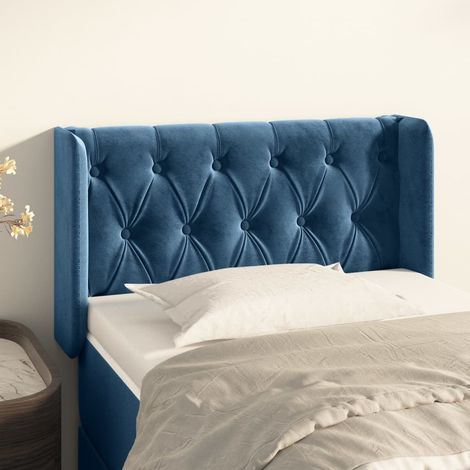 Cabecero de terciopelo azul oscuro 83x16x78/88 cm vidaXL (1/5)
