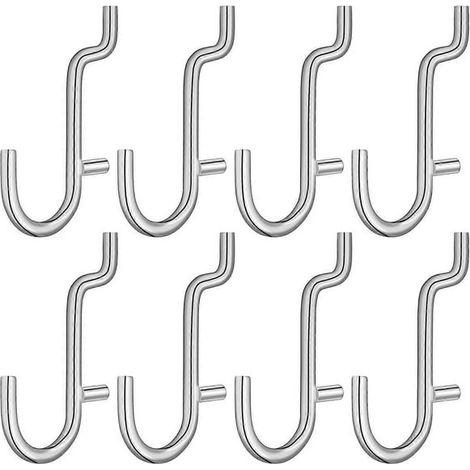 Set di 20 ganci portaoggetti, ganci per pannello forato, ganci a forma di U