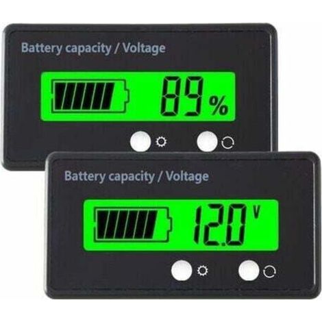 Misuratore di batteria da 12 V CC, tensione della capacità della batteria, monitor della batteria, tester per batterie al piombo e agli ioni di litio (luce verde) - tester e rilevatore di tensione (1/3)