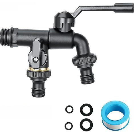 Robinet Extérieur Jardin 1/2, Robinet de Jardin Noir ble avec ble Sortie 3/4", Antigel en Laiton, Haute Résistance pour Arrosage, Nettoyage (1/5)