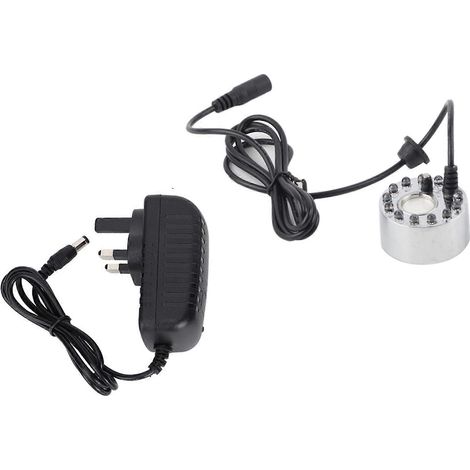 Aquarium argenté avec 12 éclairages, atomiseur ultrasonique, fontaine, bassin, accessoires et fournitures pour aquariums d'intérieur et d'extérieur, prise britannique 110-240 V (1/4)