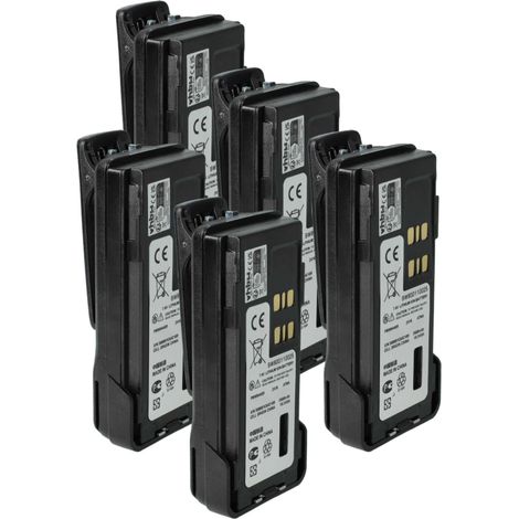 vhbw 5x Battery compatible with Motorola DP4400, APX4000, DP4000, DP2600E Radio, Walkie-Talkie (2600mAh, 7.4 V, Li-Ion) + Belt Clip
