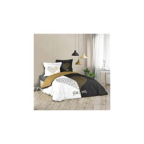 Douceur d'intérieur MIU Juego de cama negro y blanco elegante