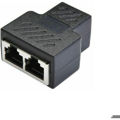 Adaptateur RJ45 - Unbrand - 1 à 2 ports femelle - Prise en charge Ethernet Cat5/Cat5e/Cat6/Cat6e/Cat7 - Noir (1/4)