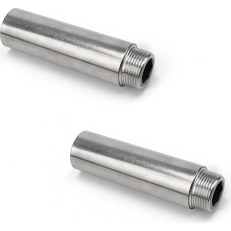2 Pièces 1/2" Rallonge de Robinet, Inoxydable Rallonge Robinet Cuisine, 1/2" × 60mm, Adaptées Aux Robinets, Robinets D'angle, Pommeaux de Douche (1/5)