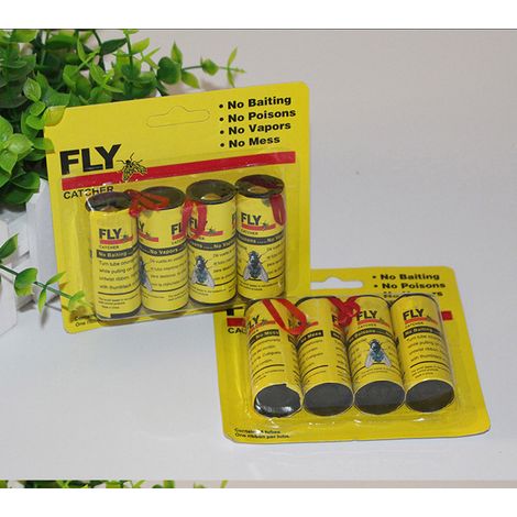 Face arrière, pièges à moustiques collants, papier collant anti-moustiques, attrape-moustiques, panneaux lumineux ronds, papier collant pour lampe anti-moustiques, pour l'intérieur,(4 pièces) (1/5)