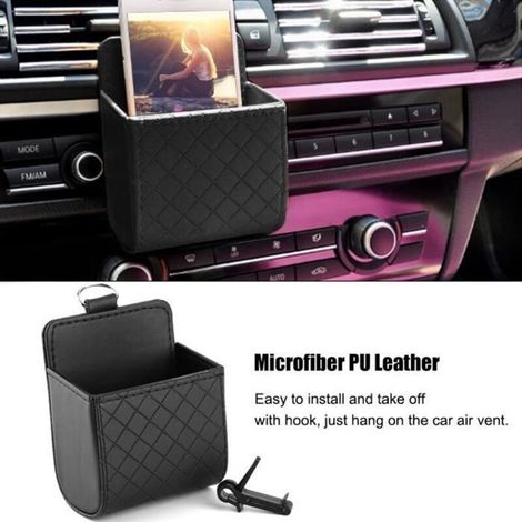 Pochette de rangement pour voiture Support Organisateur d'évent d'auto Cabine téléphonique Case titulaire poche(noir) -SEC (1/3)
