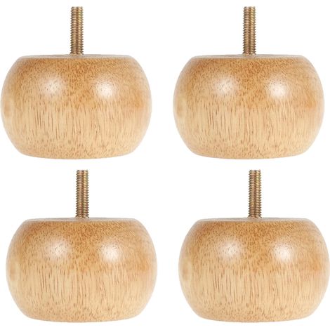 4-teiliges rundes Möbelbeinset aus Massivholz mit 4 Schrauben für DIY-Möbel, Tisch- und Stuhlbeine, Ersatzset für Schlafsofas