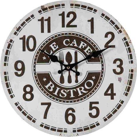 Reloj de pared de madera blanco d34x2 cm (1/4)