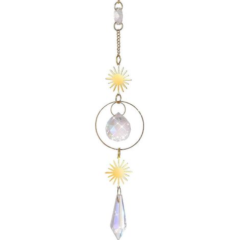 Pendentifs en cristal de verre, attrape-soleil prisme arc-en-ciel pour fenêtre, créateur d'arc-en-ciel avec chaîne de guérison, attrape-soleil en cristal de verre pour intérieur (1/5)