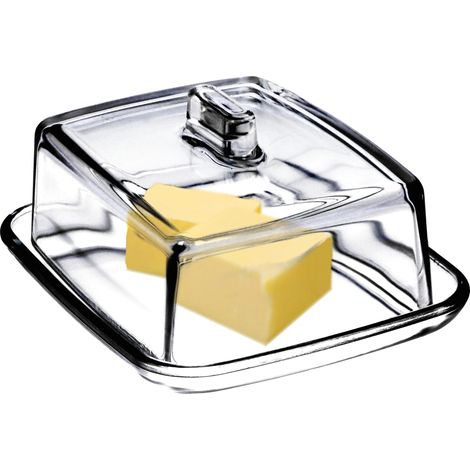 Beurrier, Matériau en Verre, 19 x 10 x 8 cm, Convient aux Blocs de Beurre Standards, Garde le Beurre Frais, Solution de Stockage Hygiénique (1/5)