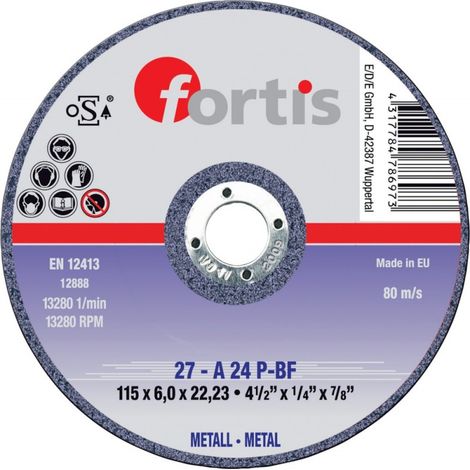 Disco Abrasivo Metall 115X6,0Mm Fortis