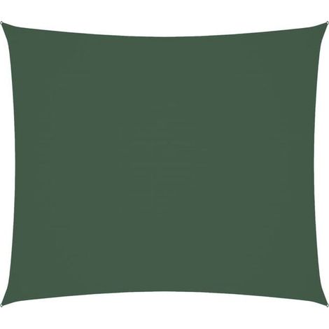 Voile de parasol tissu oxford rectangulaire 2 x 2,5 m vert foncé - Remplacement parasol jardin terrasse extérieur (1/5)