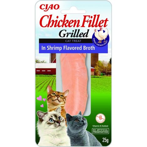 Inaba Cat  Hähnchenfilet – Hähnchenfilet in Garnelenbrühe, 25 g