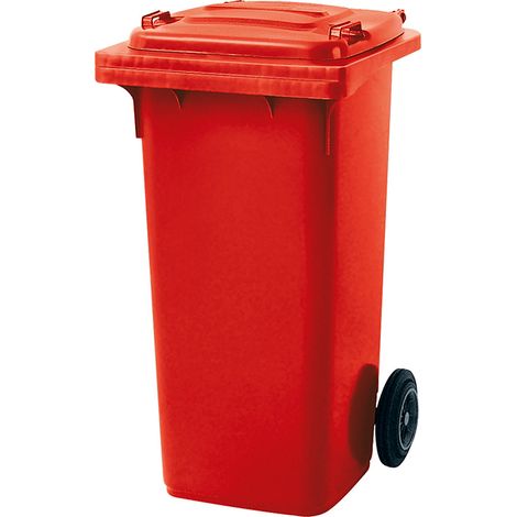 BRB Müllbehälter, Inhalt 120 Liter, BxTxH 480x550x930 mm, Niederdruck-Polyethylen (PE-HD) (rot)