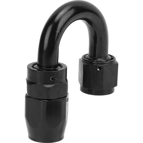 Raccord d'extrémité de tuyau AN8 à 180° étanche, adaptateur en alliage d'aluminium pour conduite d'huile et de carburant, noir (1/5)
