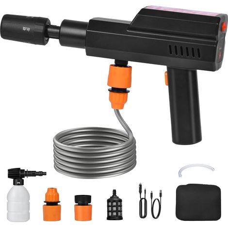 Nettoyeur Haute Pression sans Fil, Nettoyeur Haute Pression Portable Pistolet Haute Pression sans Fil avec Buse Réglable 5 en 1,12000mAh Batteries pour Voitures,Sols,Terrasse Nettoyage Extérieur (1/5)