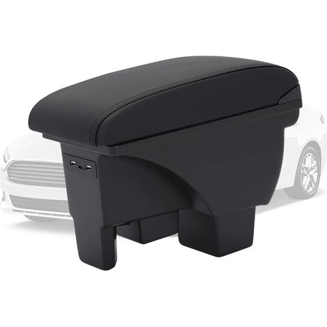 Boîte de rangement d'accoudoirs pour Polo 2020-2023, console centrale avec ports de type C et 2 ports USB, double couche et couvercle extensible (35 x 16,5 x 26 cm) (1/5)