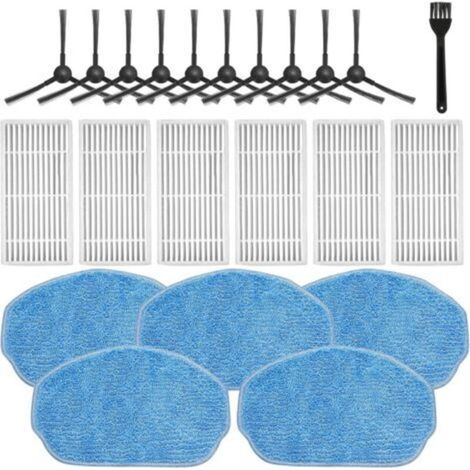 Pièces de rechange pour aspirateur robot ZCWA BR151, MANVN BR151, Kilgone G20, MAMNV BR151, MANVINS G20, ZC WAS BR151, iMartine BR151, 6 filtres, 5 tampons de nettoyage, 10 brosses latérales
