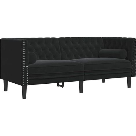 Sofá Negro 174 x 74,5 x 70,5 cm Terciopelo vidaXL