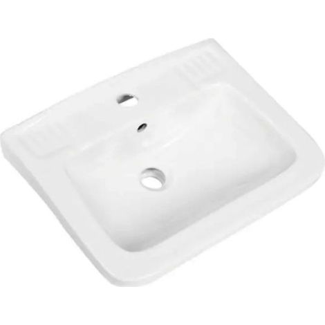 Lavabo a parete quadrato in ceramica bianca cm 45x35 BARBOTTINA