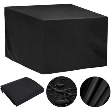 Housse Salon De Jardin Exterieur 80x80x80cm Oxford Housse De Protection De Jardin Imperméable Au Vent Anti-UV Bache Table De Jardin (Noir) (1/4)