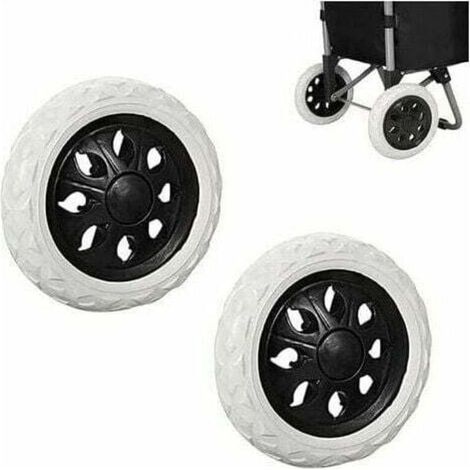 2 Ersatzräder für Einkaufswagen – Gummi – Kunststoffräder mit Schaumstoffpolsterung – Schwarzes Design – Für Einkaufswagen und -karren (1/4)