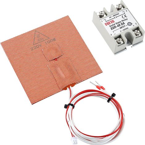 100 x 100 mm, 100 W, 220 V Silikon-Heizmatte für 3D-Drucker-Heizbett/Bauplatte mit Relais (1/4)