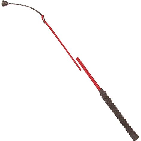 Rosso - Frustino in fibra di vetro con gomma puntinata da 120 cm
