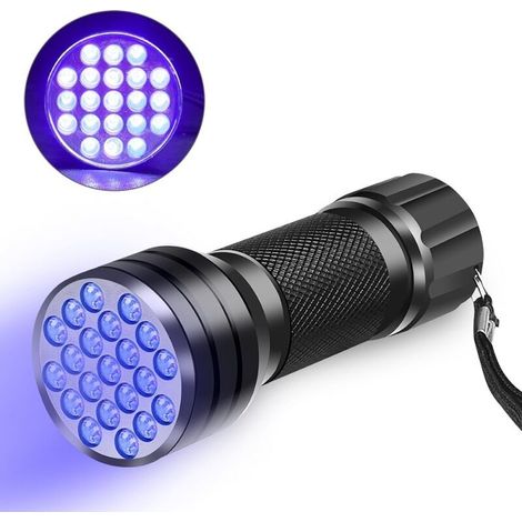 UV 21LED lampe de poche UV uv395 spot d'inspection des billets lampe de poche violette (1/5)