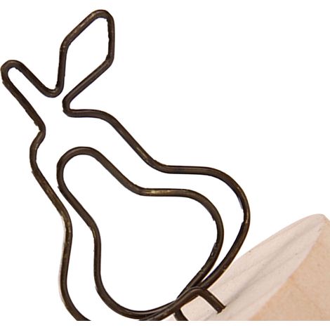 Porte-carte en bois avec design original pour bureau, maison et décoration, support photo et carte de visite, finition poire, élégant et pratique. (1/4)