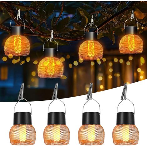 4 Pcs Lumiere Solaire Exterieur, IP65 Étanchéité Lanterne Solaire Exterieur Jardin, Lampe Solaire Exterieur Jardin Suspendues, pour Les Jardins, Les Terrasses, Les Clôtures, Les Arbres (1/5)