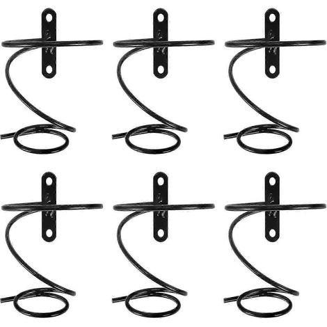 Porte-bouteilles mural (lot de 6) - Support de présentation suspendu en métal pour bouteilles de vin rouge avec vis (1/5)